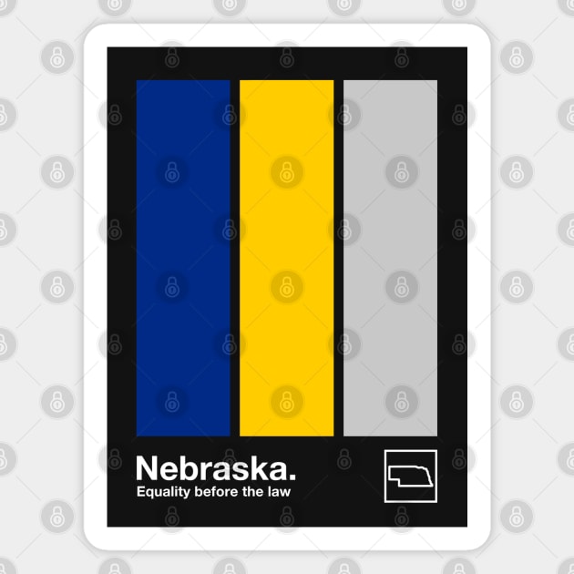 Nebraska State Flag // Original Minimalist Artwork Poster Design Magnet by DankFutura